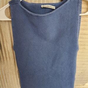 Abercrombie & Fitch Ribbed Tank Top - Dusty Blue